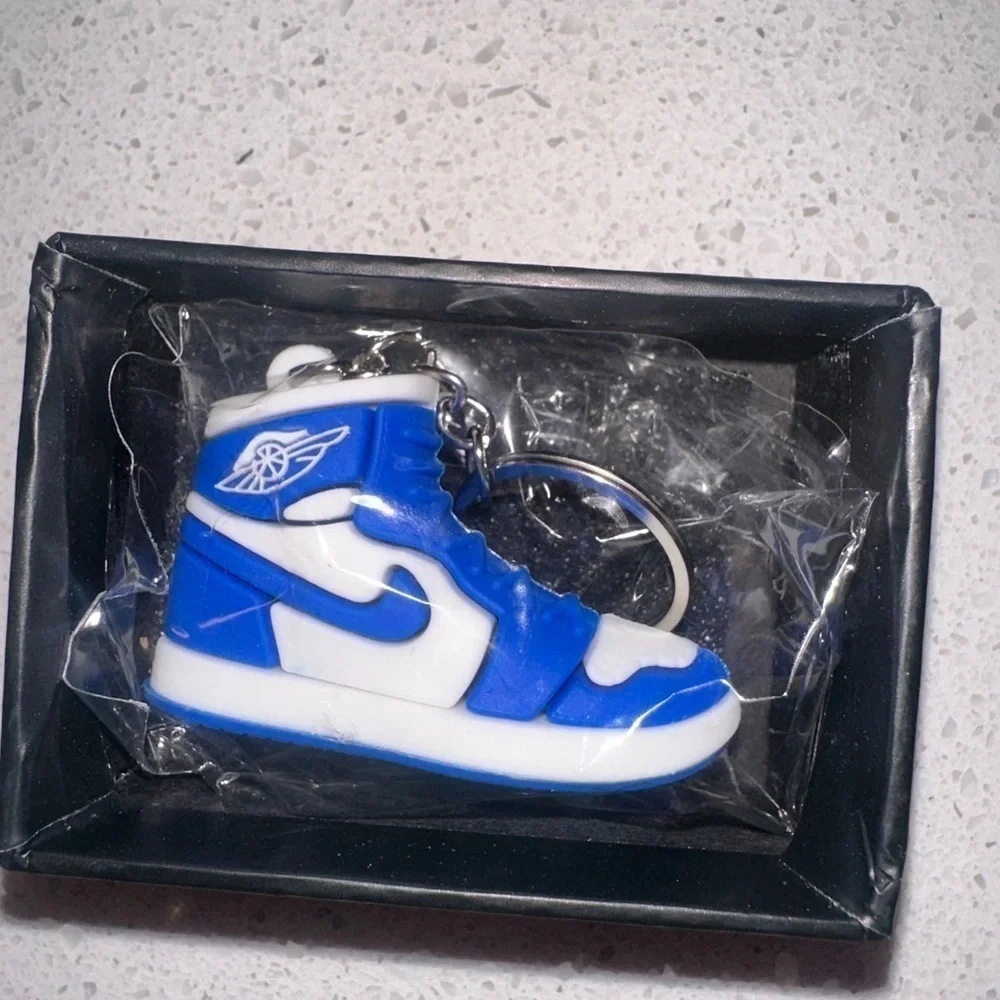 Air Jordan 1 High Top Nike Key Chain/ Bag Charm Blue/White Comes w/box